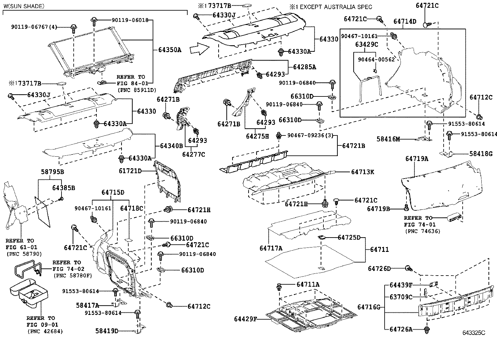  IS250 350 300H |  PACKAGE TRAY PANEL LUGGAGE COMPARTMENT MAT