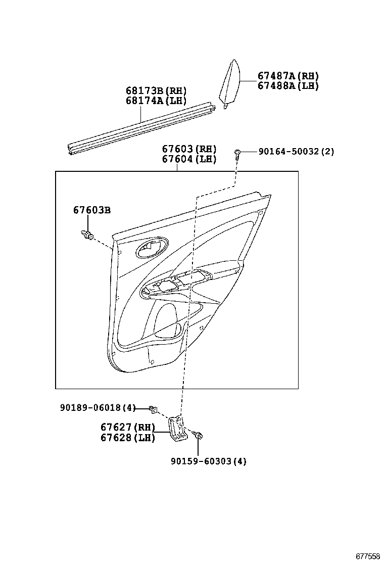  ETIOS |  REAR DOOR PANEL GLASS