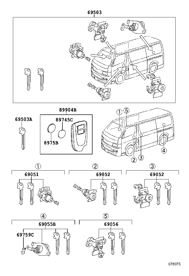  HIACE |  LOCK CYLINDER SET
