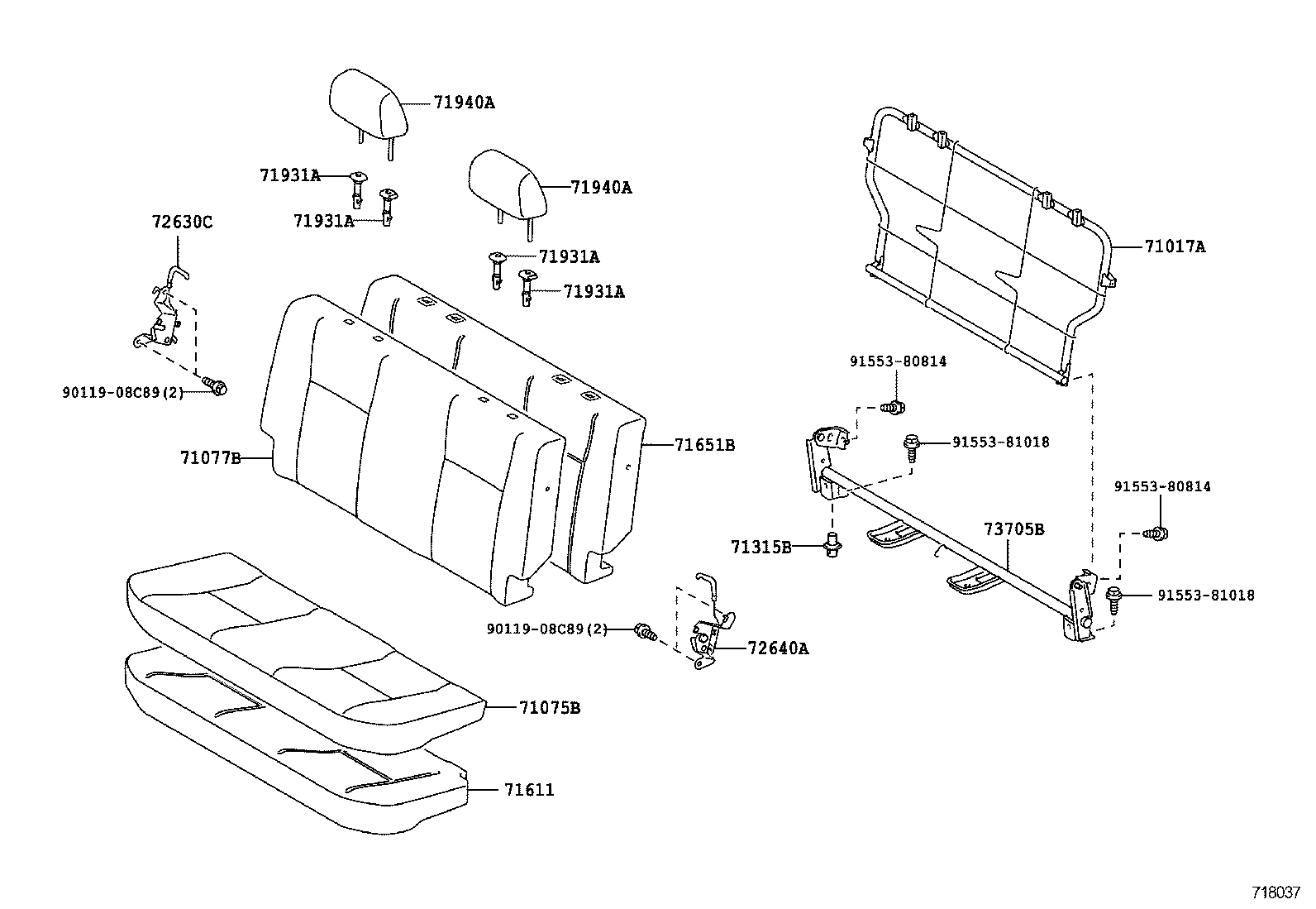  ETIOS |  REAR SEAT SEAT TRACK