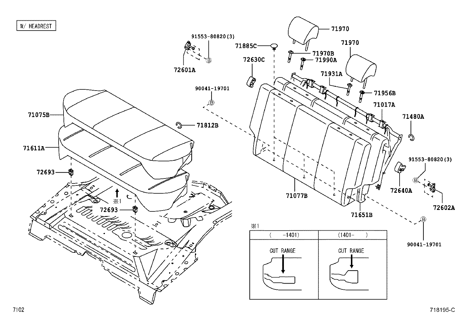  AGYA WIGO |  REAR SEAT SEAT TRACK