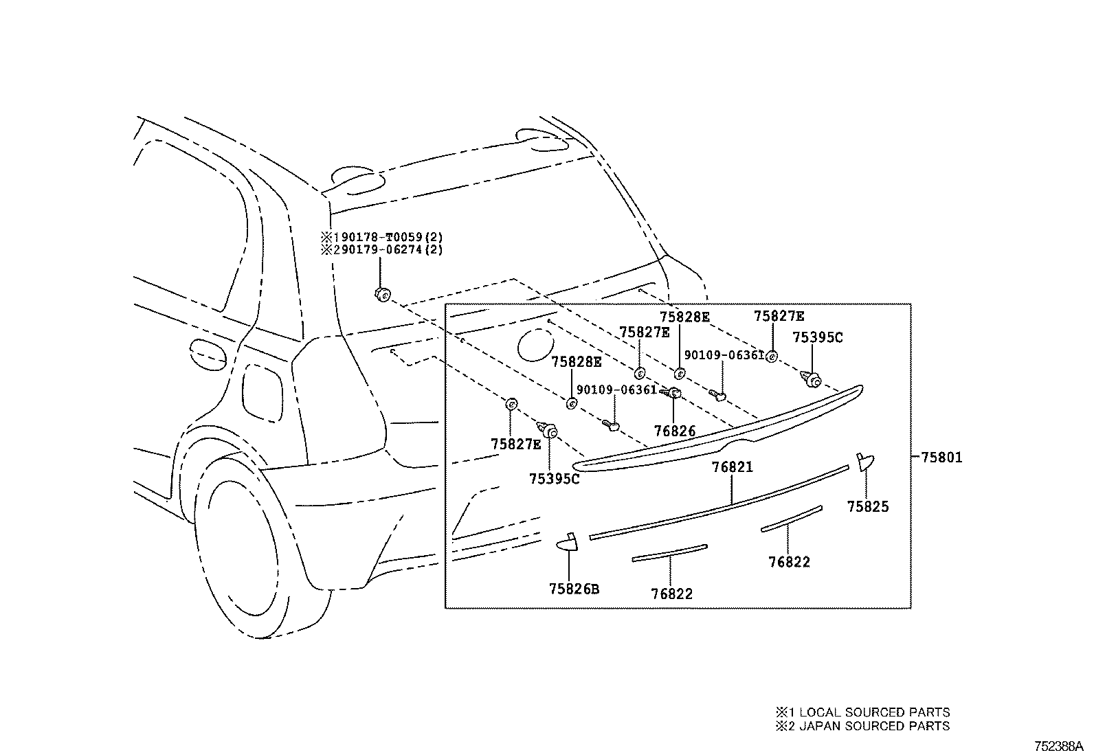  ETIOS LIVA CROSS |  REAR MOULDING