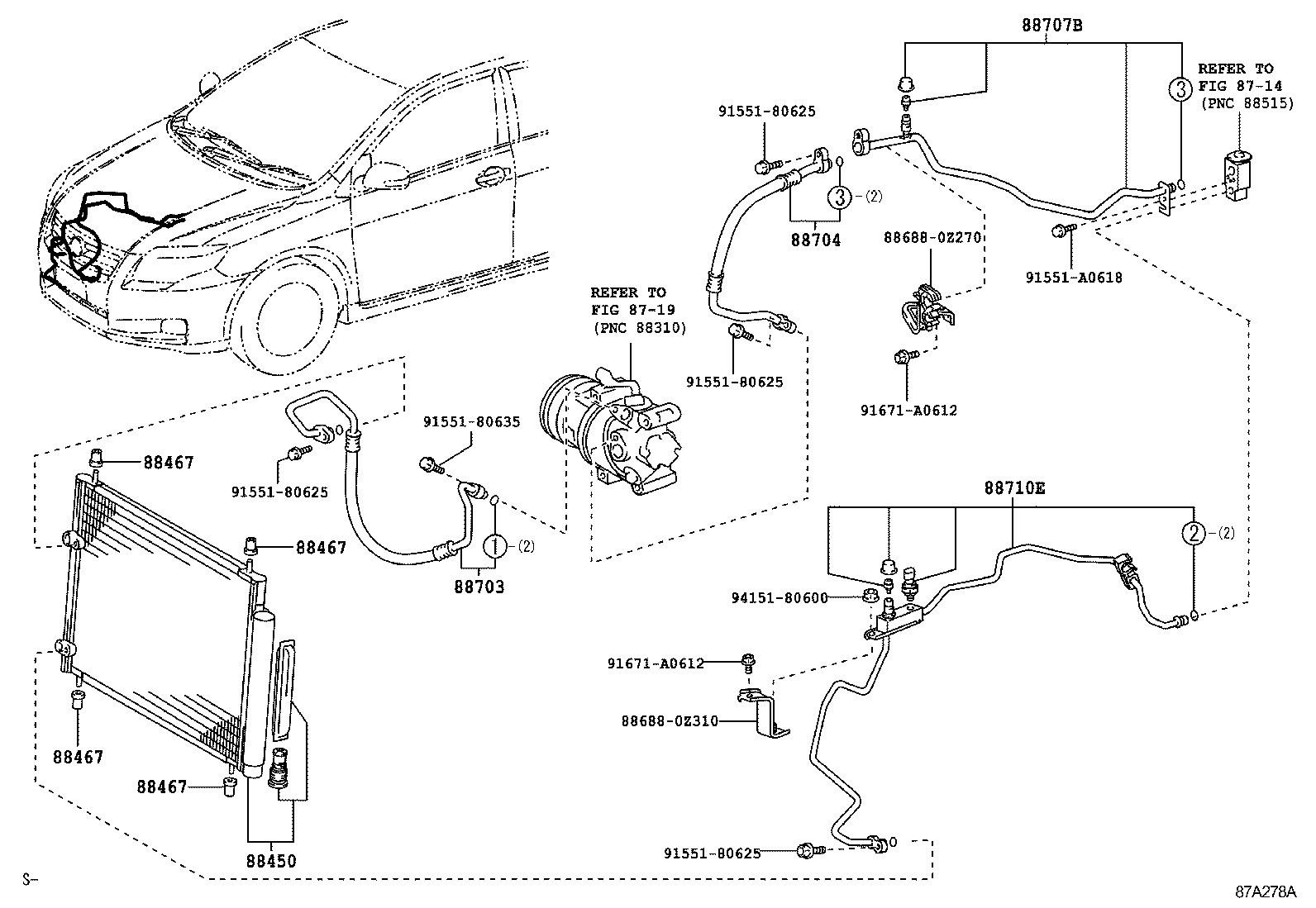  COROLLA ALTIS |  HEATING AIR CONDITIONING COOLER PIPING