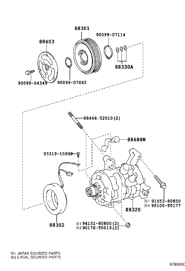  ETIOS LIVA CROSS |  HEATING AIR CONDITIONING COMPRESSOR