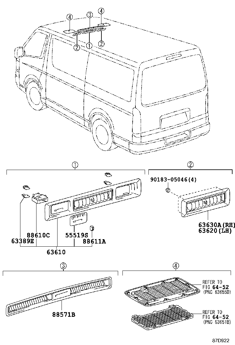  HIACE |  HEATING AIR CONDITIONING CONTROL AIR DUCT