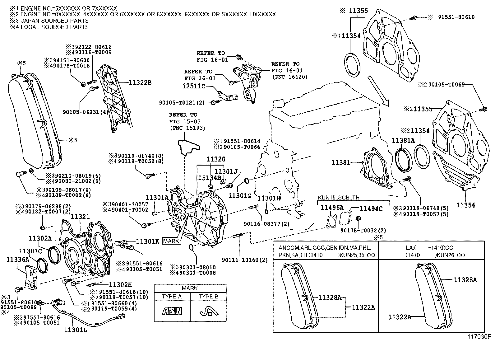  HILUX |  TIMING GEAR COVER REAR END PLATE