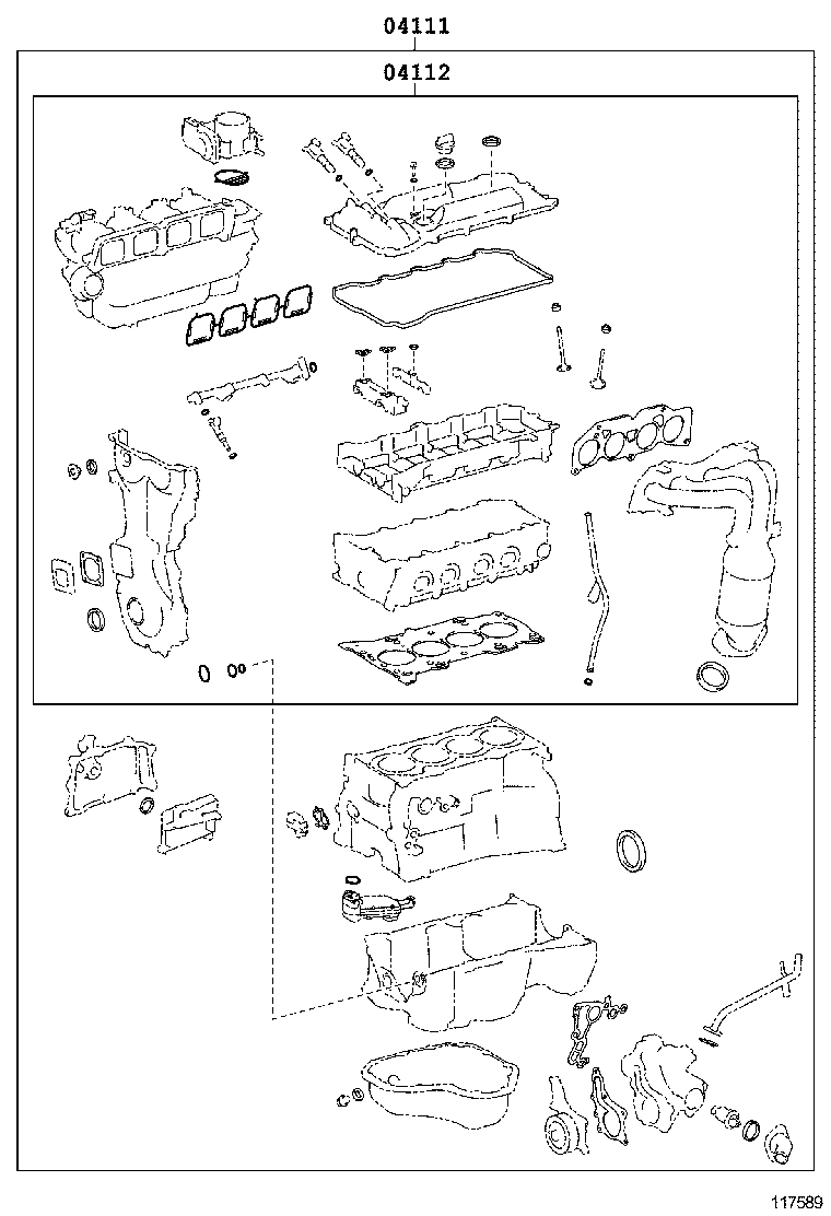  ES250 350 300H |  ENGINE OVERHAUL GASKET KIT