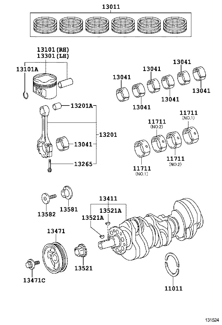  IS250C 300C |  CRANKSHAFT PISTON