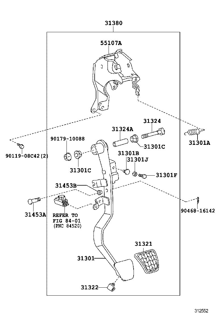  YARIS |  CLUTCH PEDAL FLEXIBLE HOSE