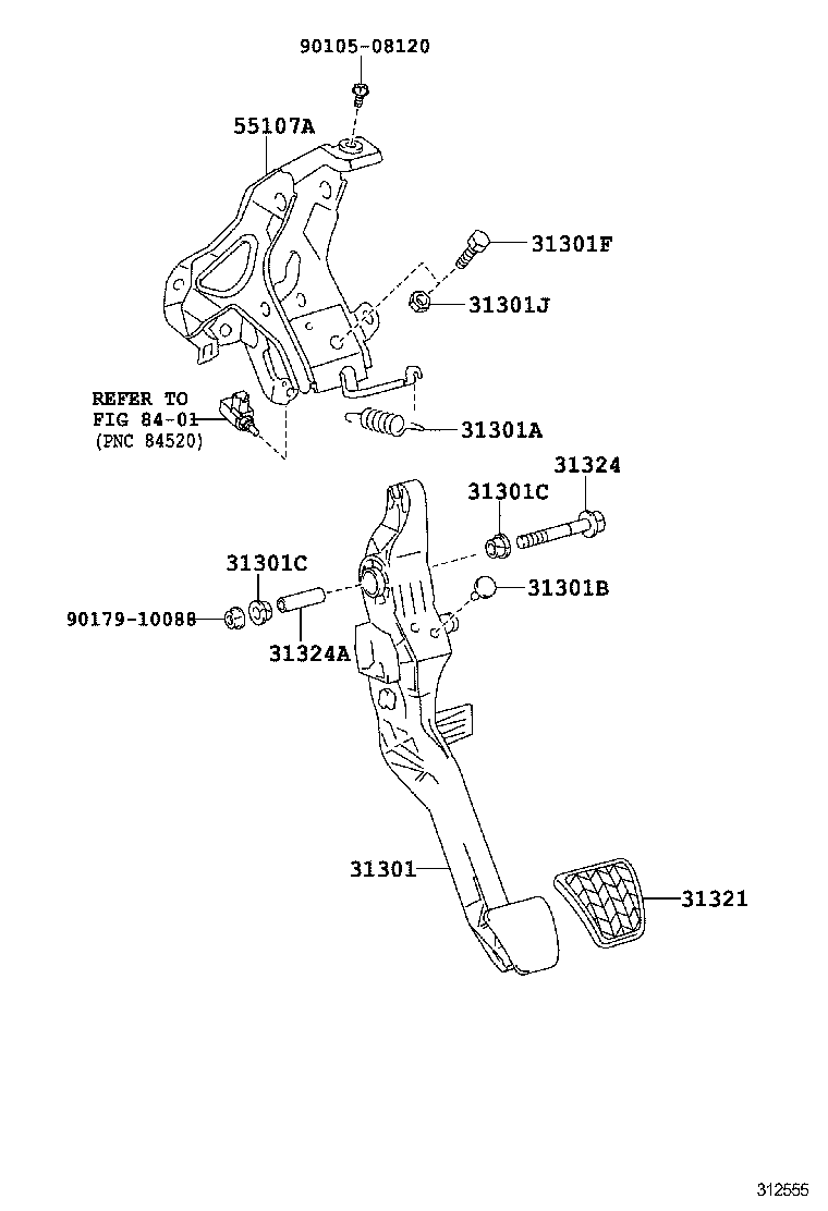  YARIS |  CLUTCH PEDAL FLEXIBLE HOSE