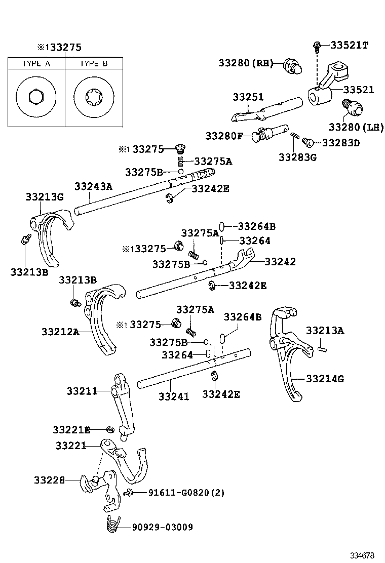  LAND CRUISER PRADO |  GEAR SHIFT FORK LEVER SHAFT MTM