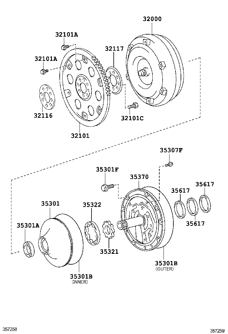  IS250C 300C |  TORQUE CONVERTER FRONT OIL PUMP CHAIN ATM