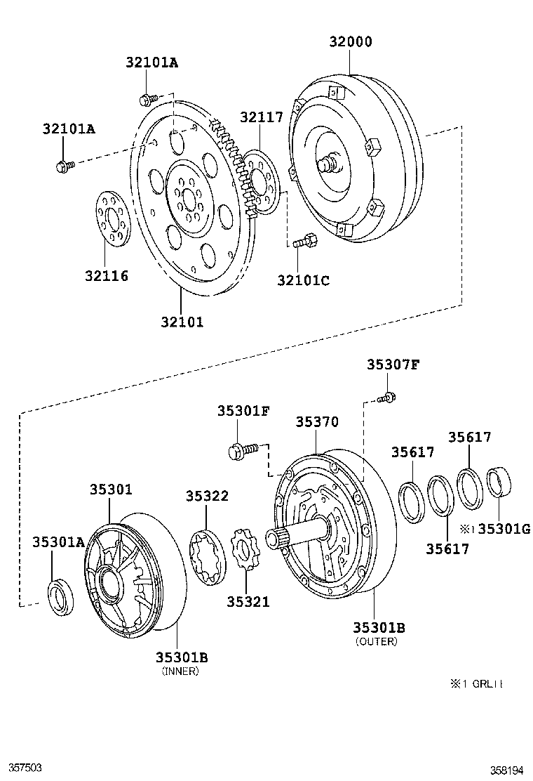 GS GS HYBRID | TORQUE CONVERTER FRONT OIL PUMP CHAIN ATM