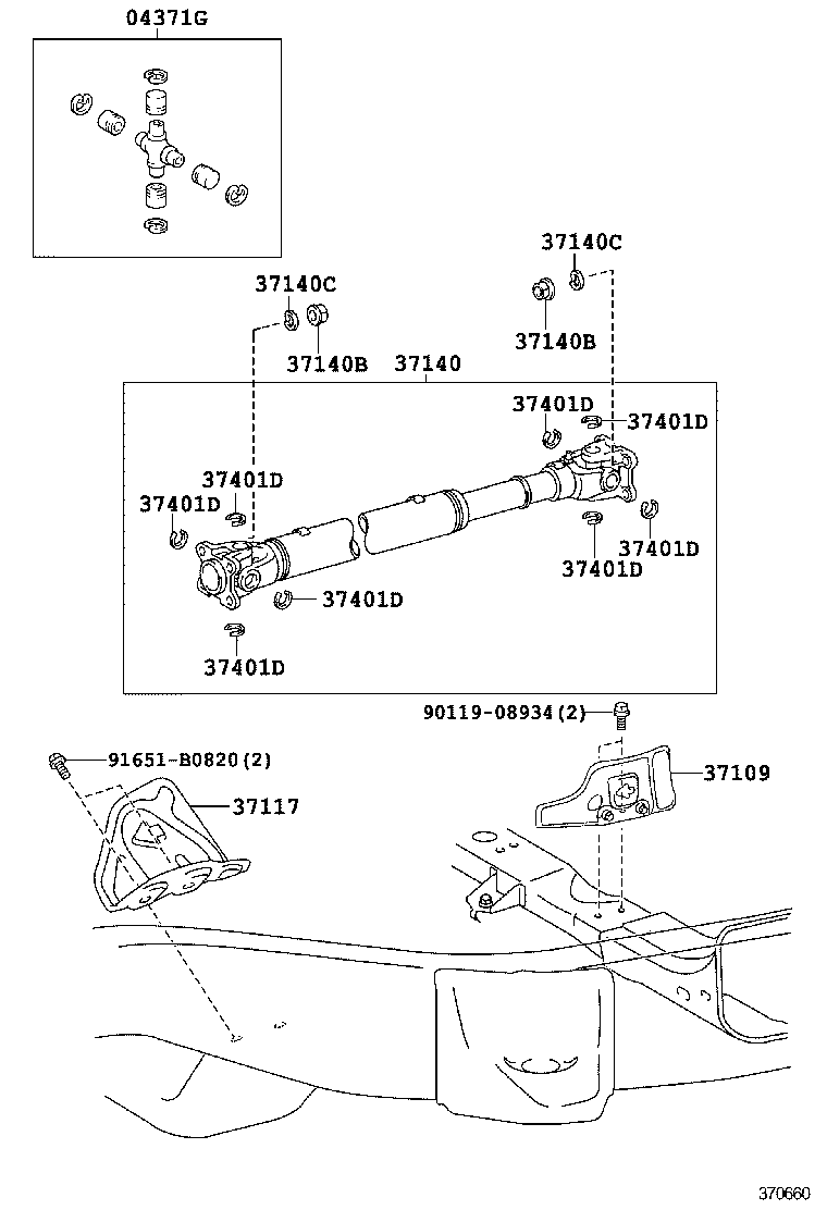  LX460 570 |  PROPELLER SHAFT UNIVERSAL JOINT