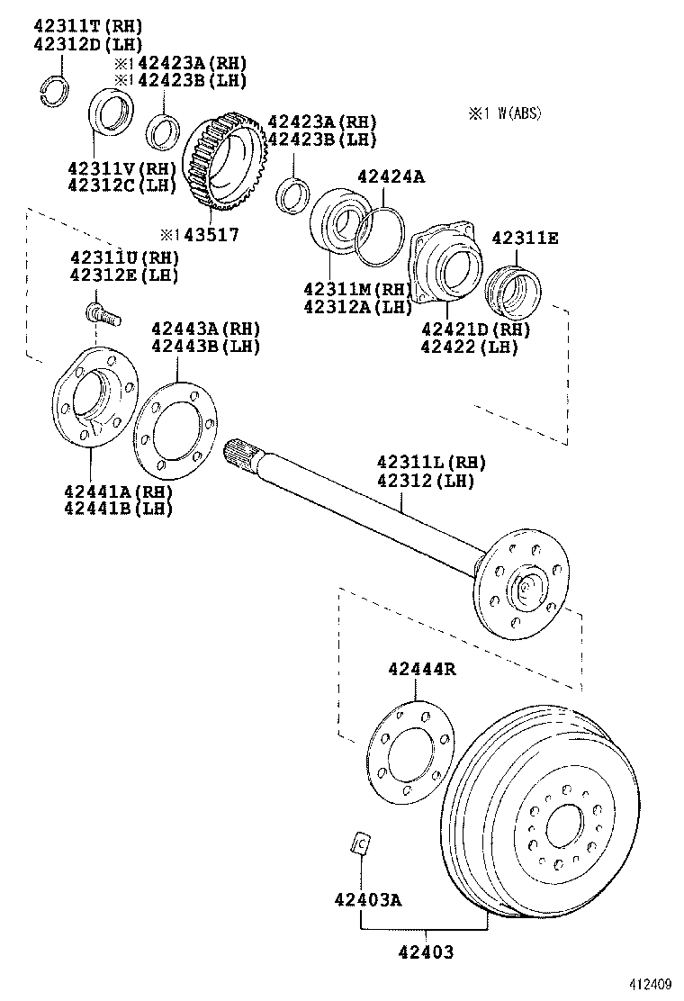  HIACE |  REAR AXLE SHAFT HUB