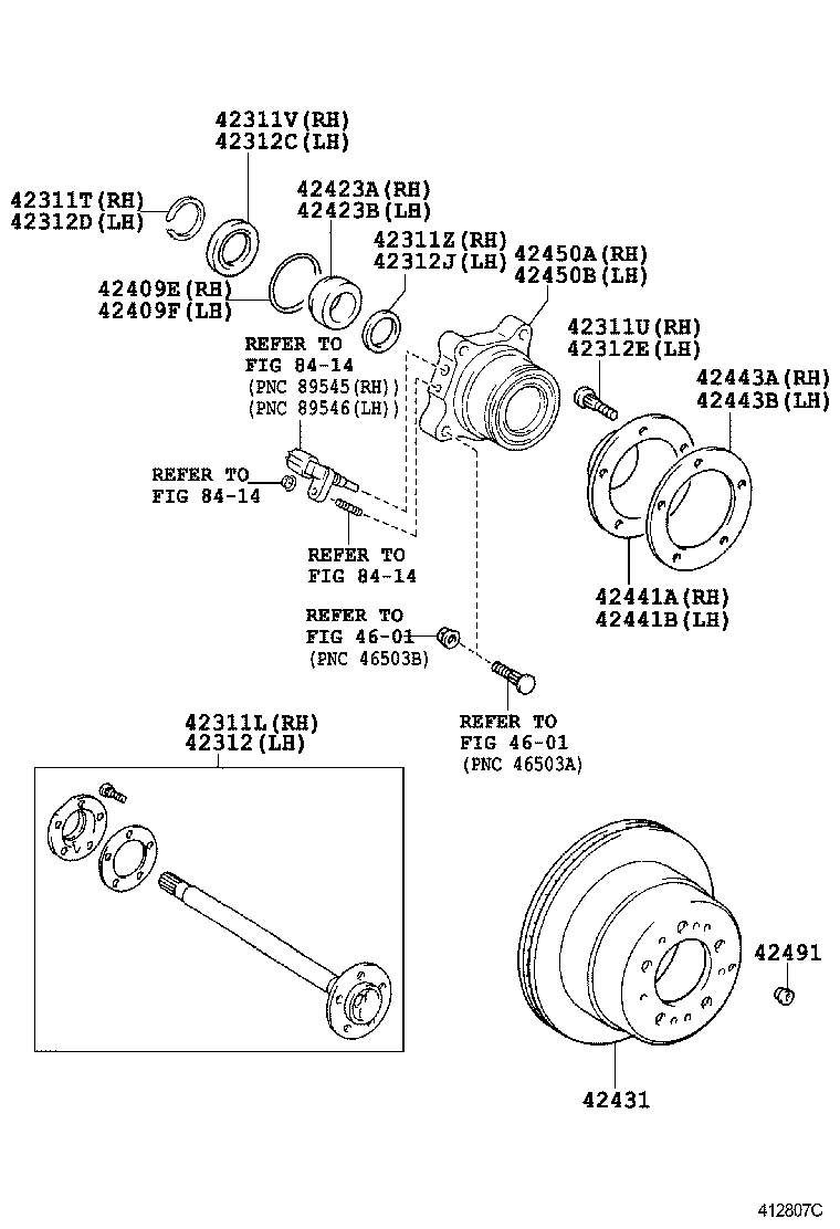  LX460 570 |  REAR AXLE SHAFT HUB