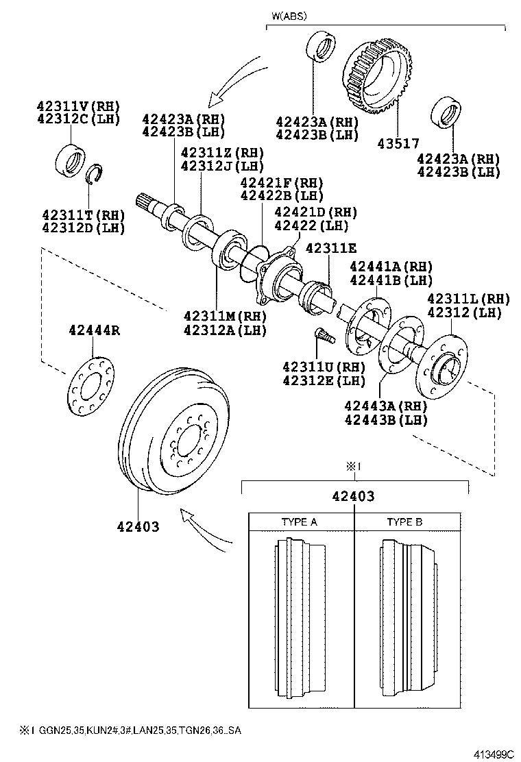  HILUX |  REAR AXLE SHAFT HUB