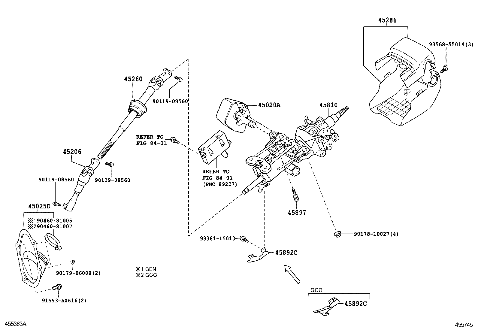  IS250C 300C |  STEERING COLUMN SHAFT