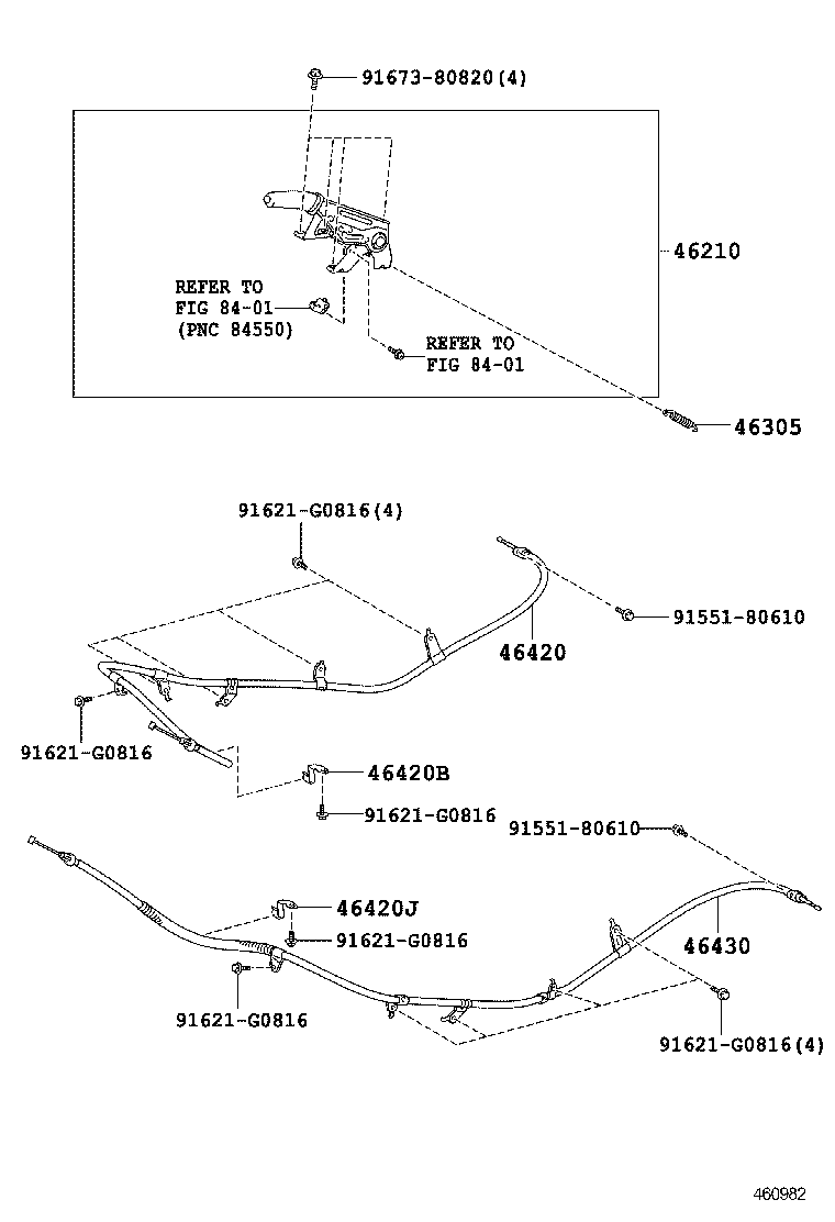  LX460 570 |  PARKING BRAKE CABLE