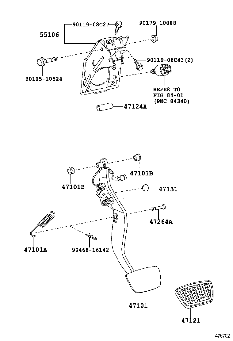  RX270 350 450H |  BRAKE PEDAL BRACKET