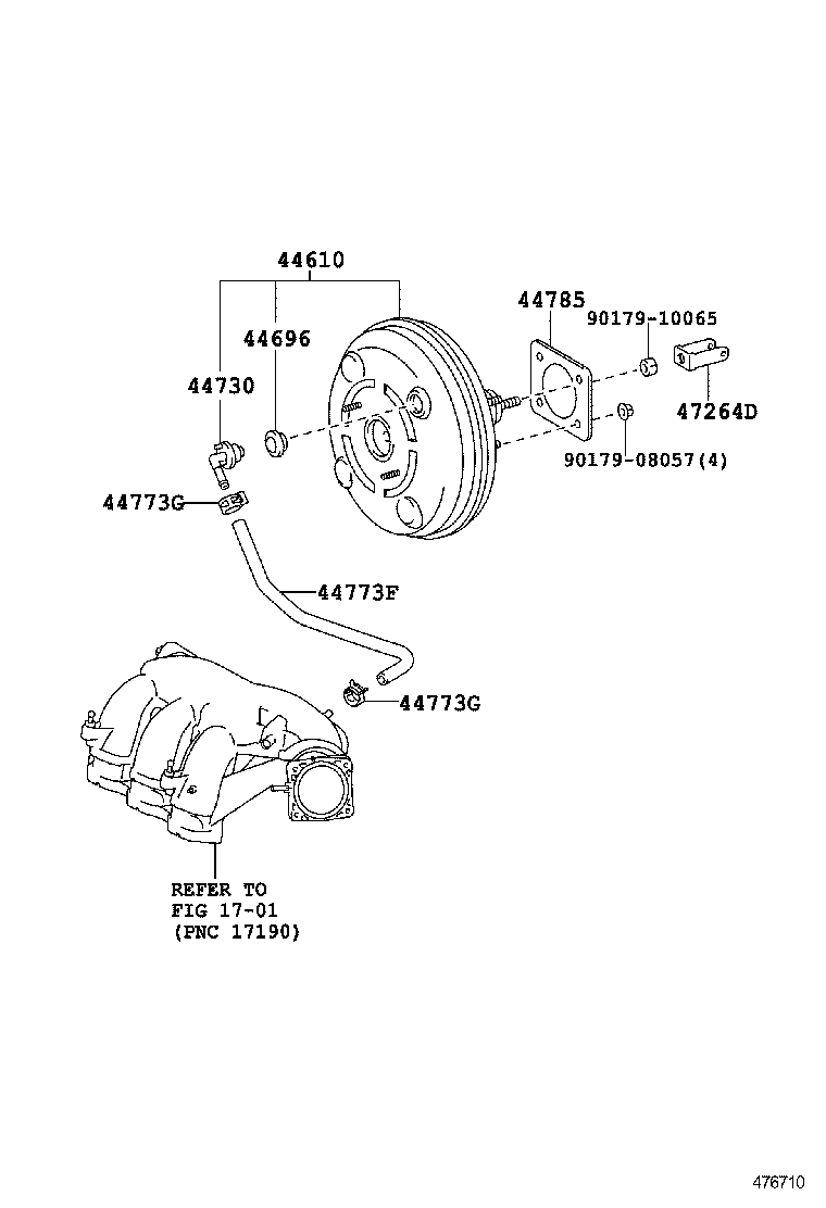  RX270 350 450H |  BRAKE BOOSTER VACUUM TUBE