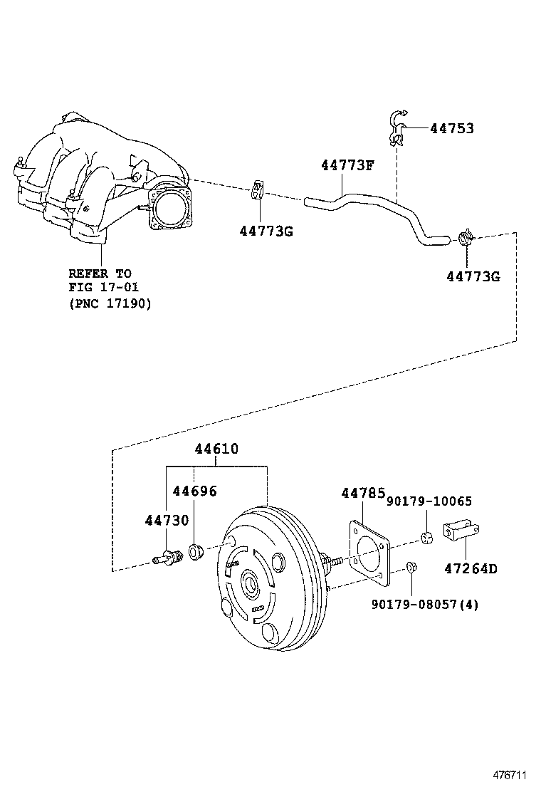  RX270 350 450H |  BRAKE BOOSTER VACUUM TUBE