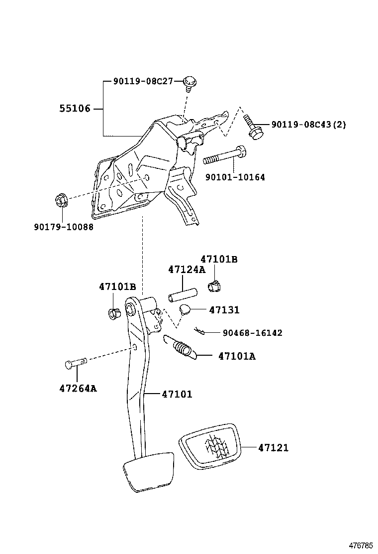  RX270 350 450H |  BRAKE PEDAL BRACKET