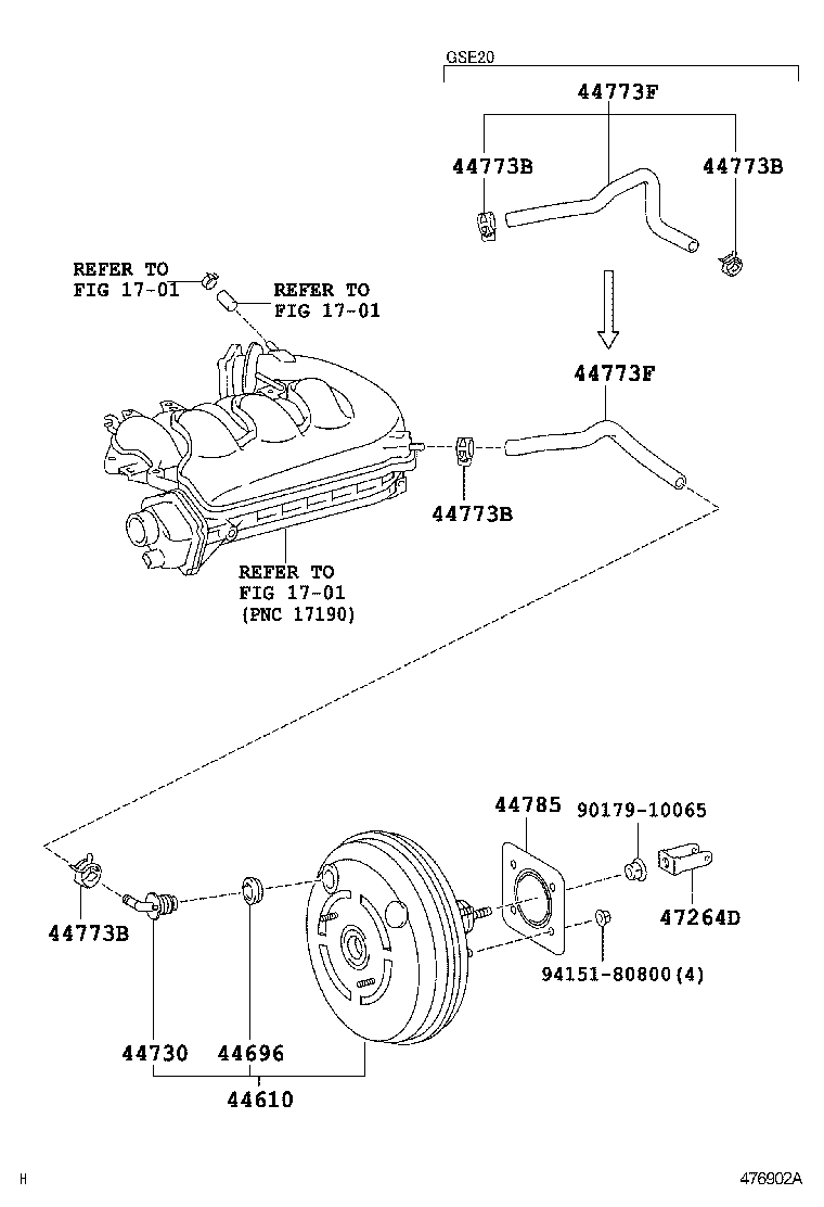  IS250C 300C |  BRAKE BOOSTER VACUUM TUBE