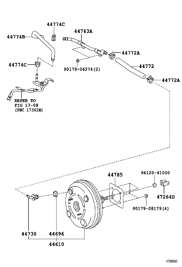  RAV4 |  BRAKE BOOSTER VACUUM TUBE