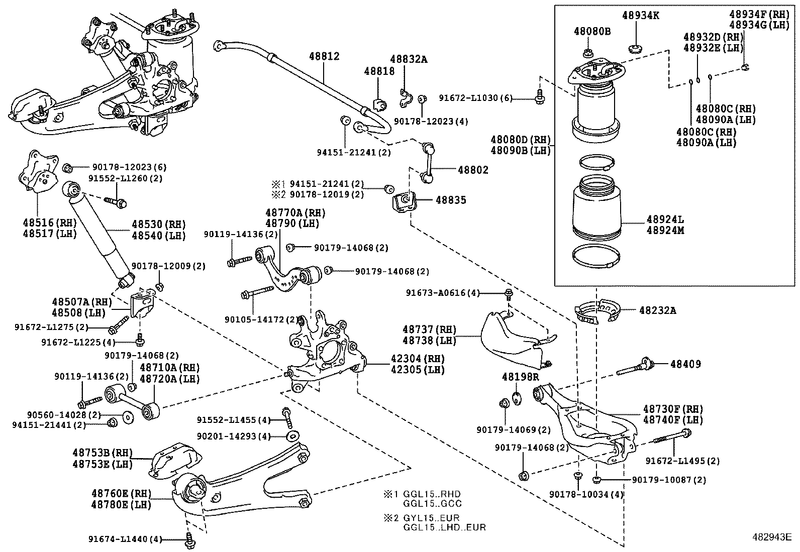  RX270 350 450H |  REAR SPRING SHOCK ABSORBER