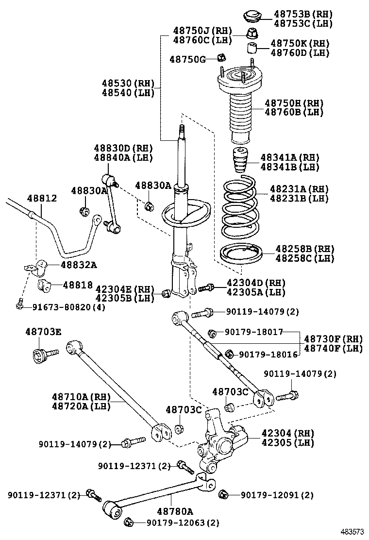  CAMRY AURION HV ARL |  REAR SPRING SHOCK ABSORBER