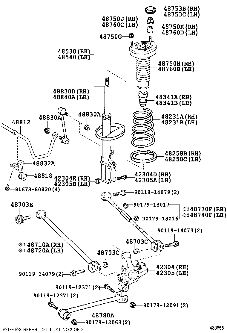  CAMRY AURION HV ARL |  REAR SPRING SHOCK ABSORBER