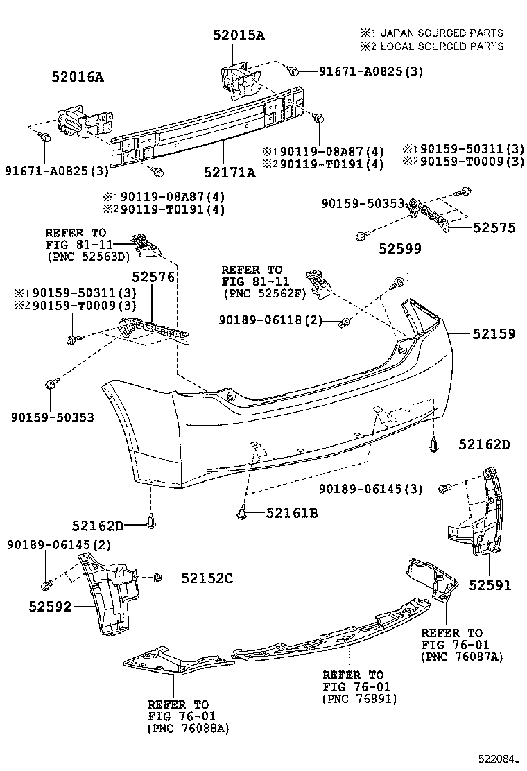  PRIUS |  REAR BUMPER BUMPER STAY