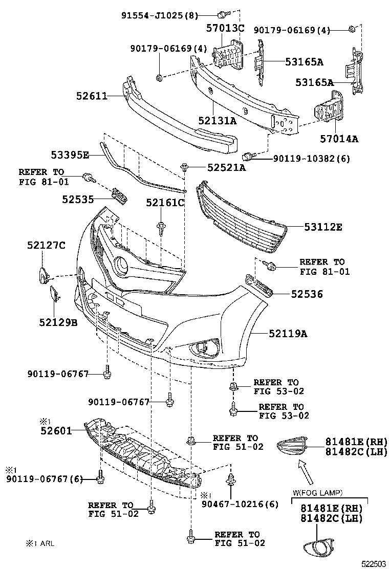  YARIS |  FRONT BUMPER BUMPER STAY