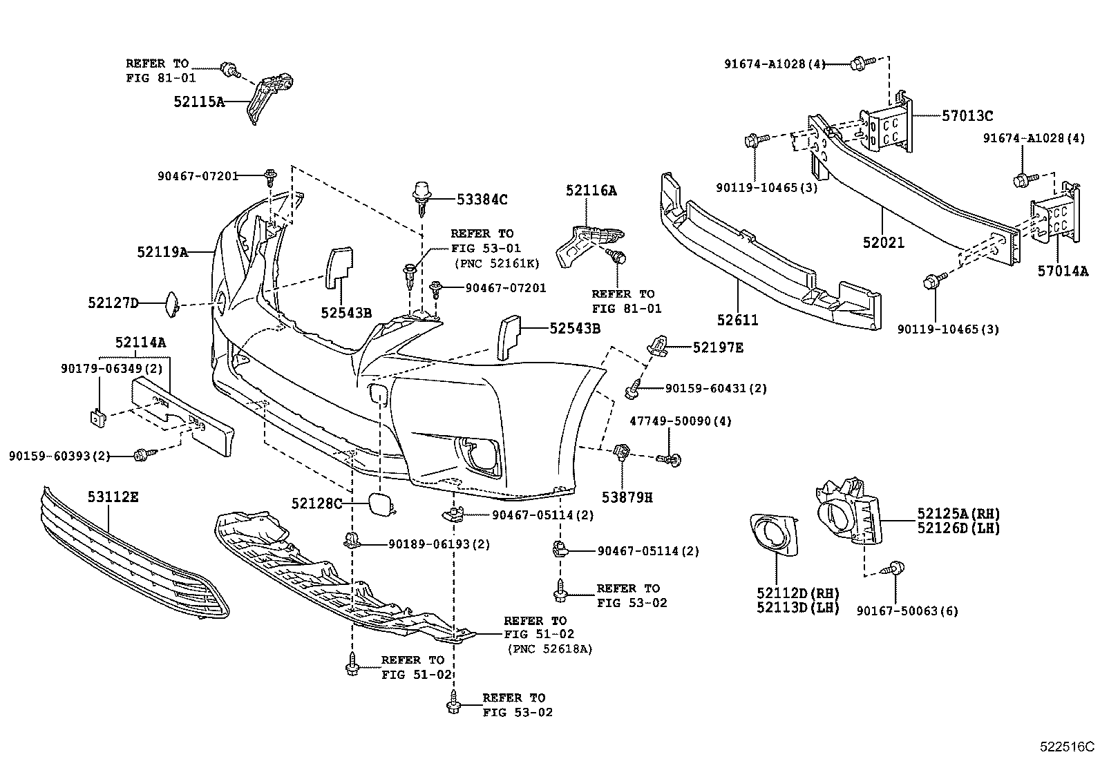  CT200H |  FRONT BUMPER BUMPER STAY