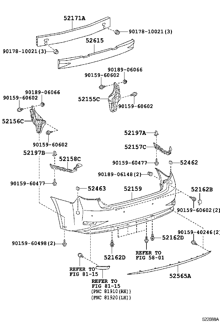  ES250 350 300H |  REAR BUMPER BUMPER STAY
