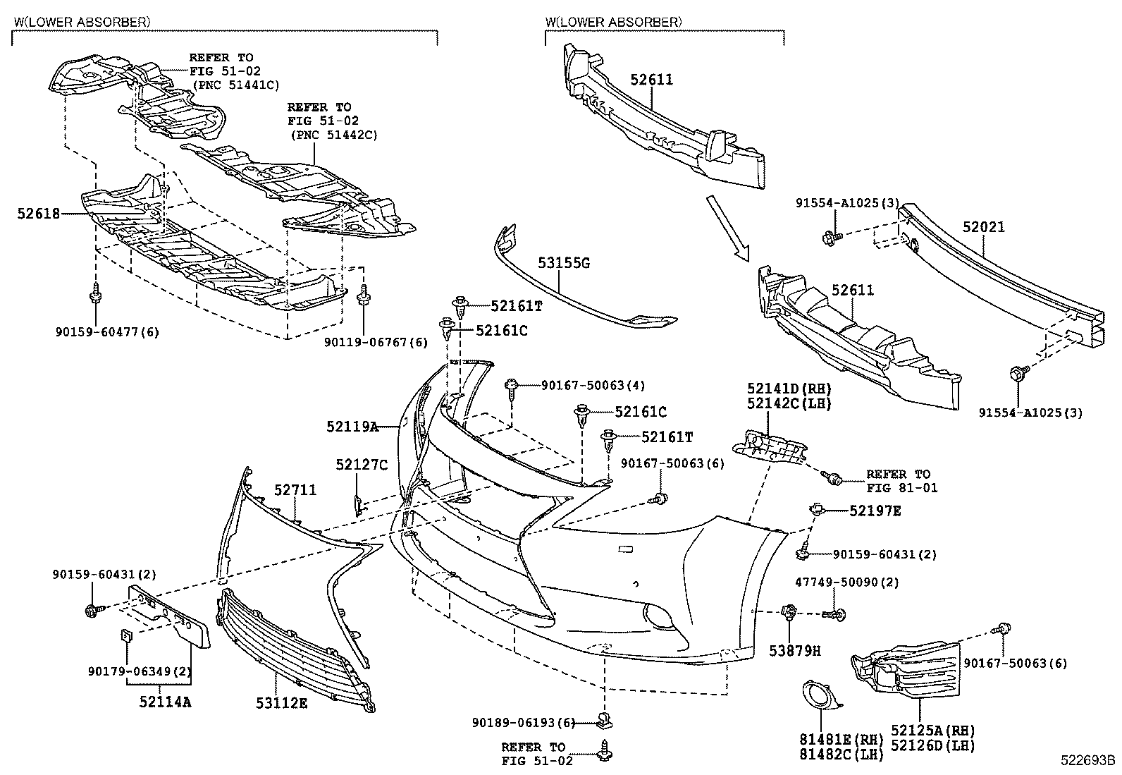  ES250 350 300H |  FRONT BUMPER BUMPER STAY