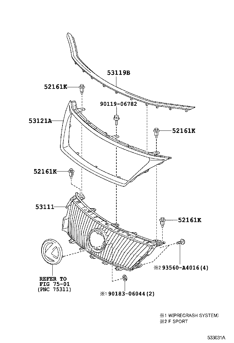  IS250C 300C |  RADIATOR GRILLE