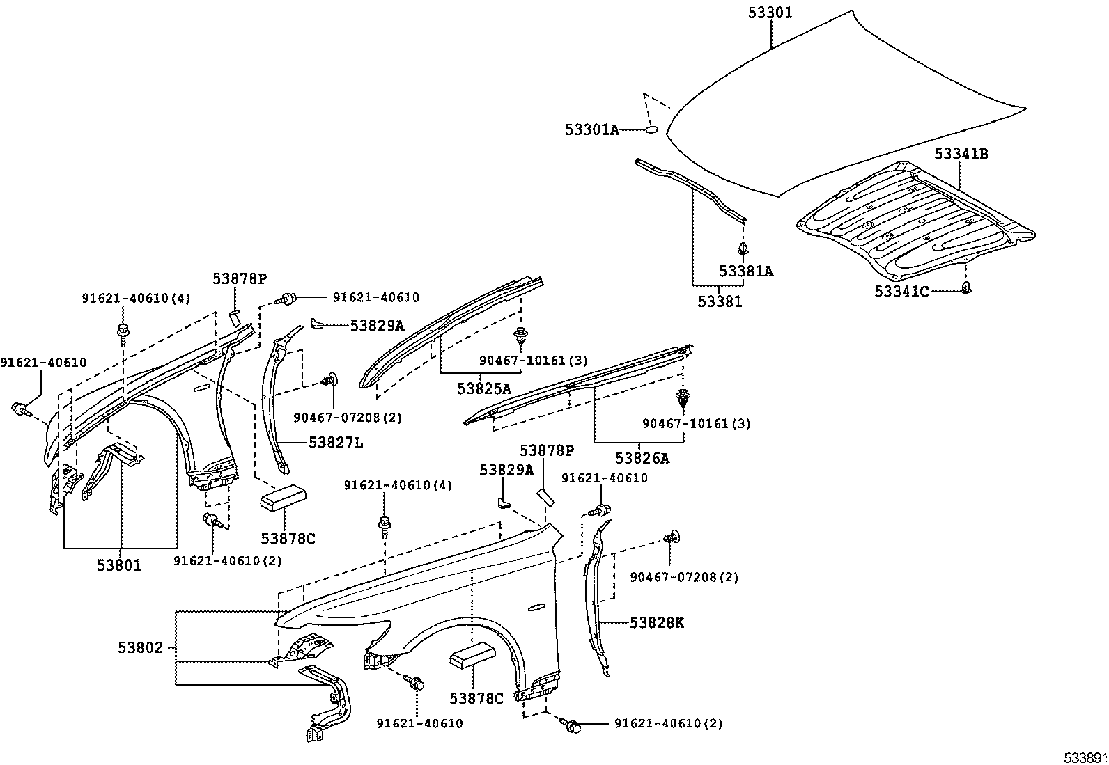  LS600H 600HL |  HOOD FRONT FENDER