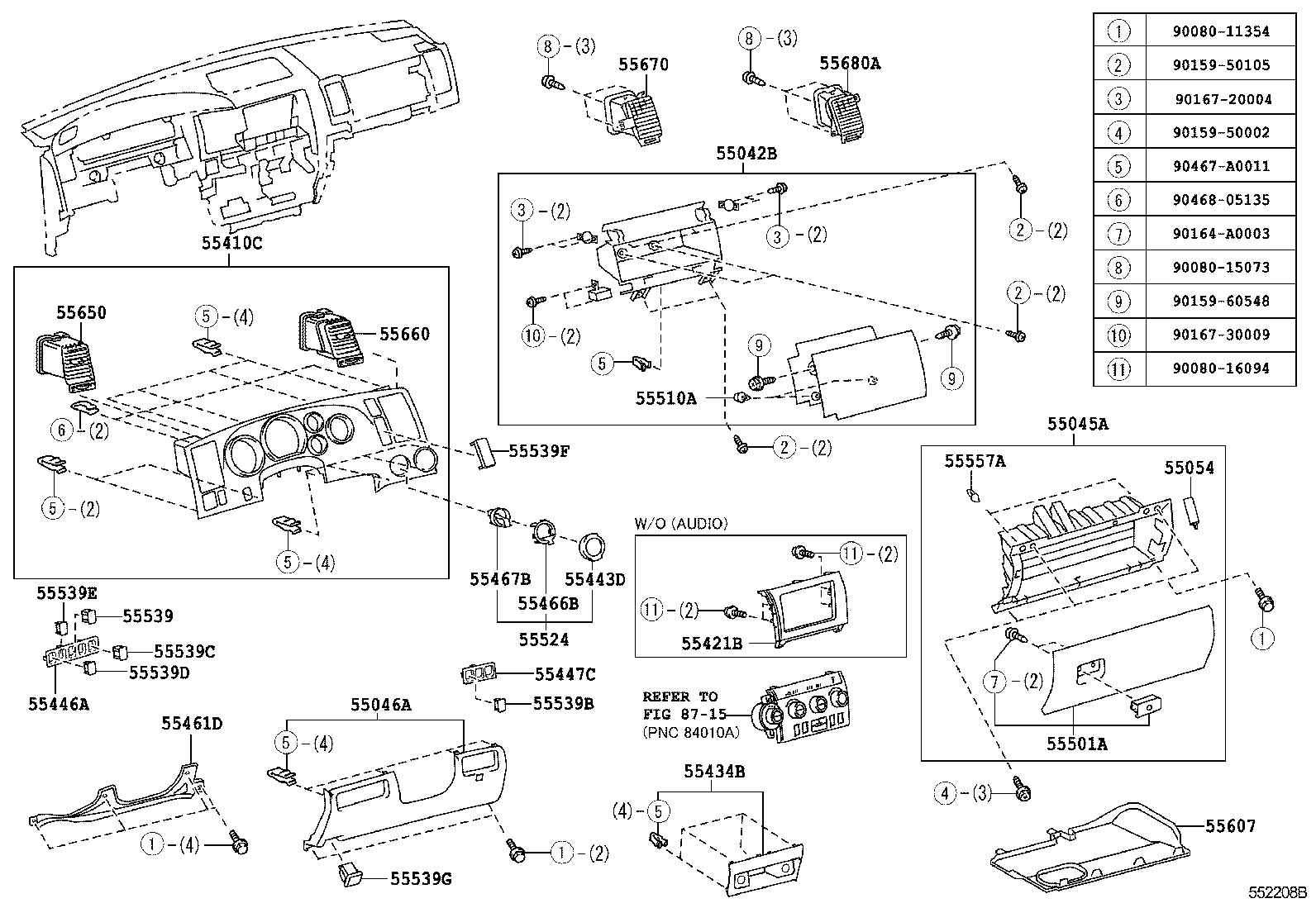  SEQUOIA |  INSTRUMENT PANEL GLOVE COMPARTMENT