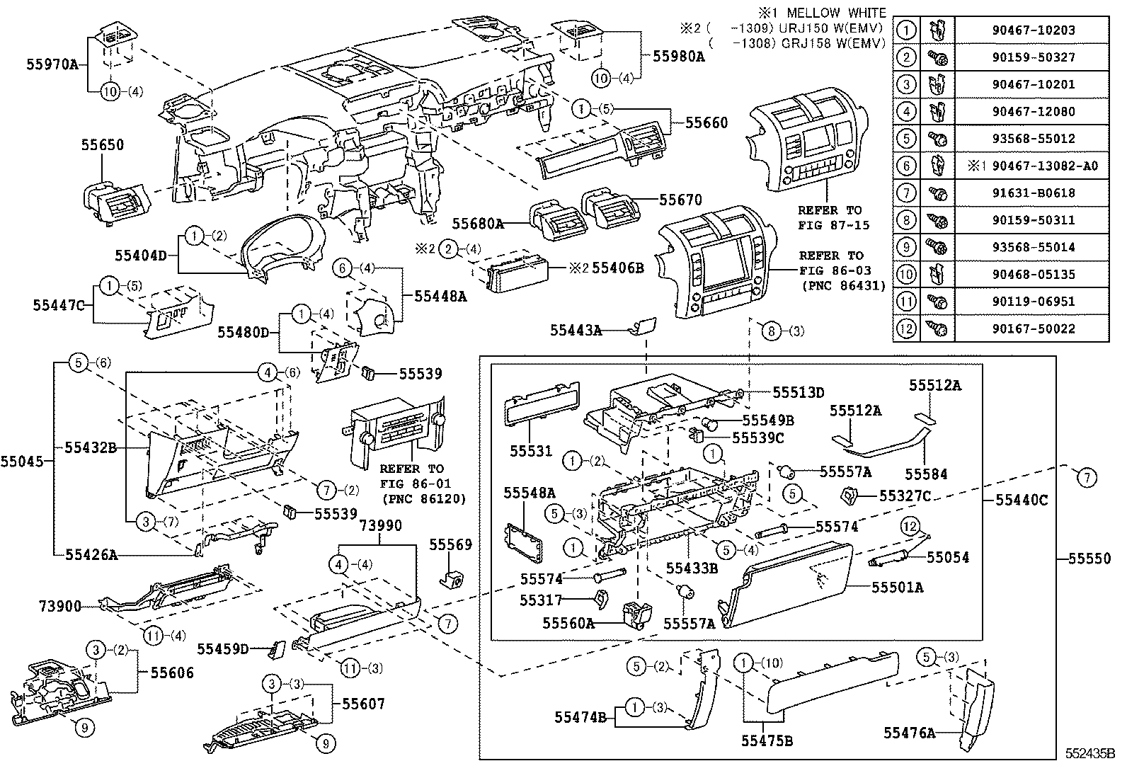  GX400 460 |  INSTRUMENT PANEL GLOVE COMPARTMENT