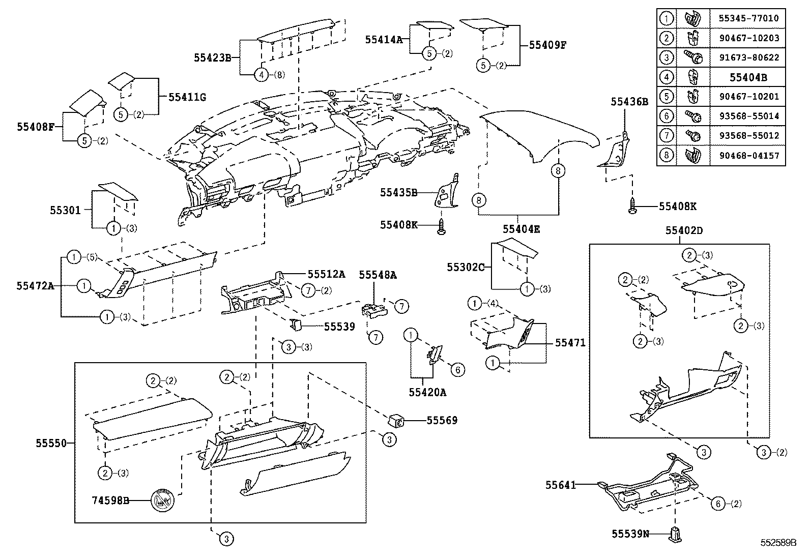  LFA |  INSTRUMENT PANEL GLOVE COMPARTMENT