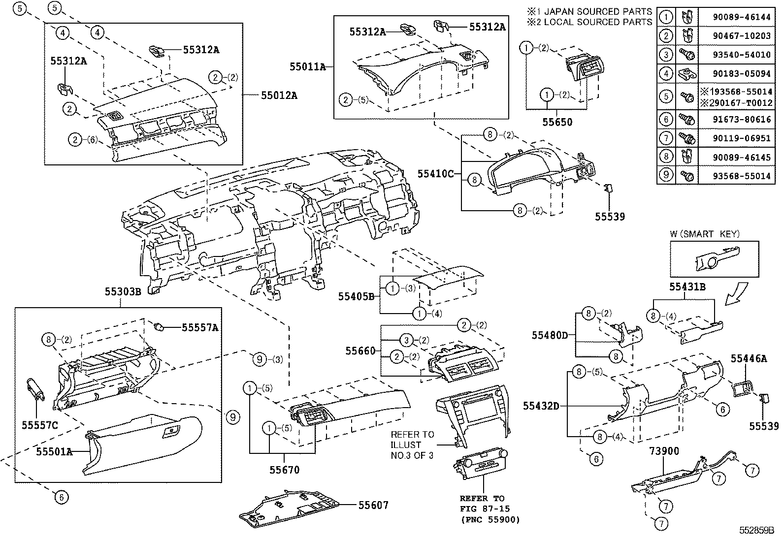  CAMRY AURION HV ARL |  INSTRUMENT PANEL GLOVE COMPARTMENT