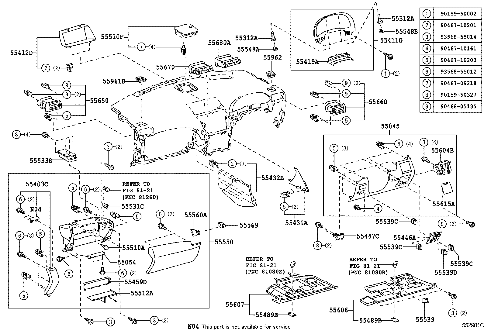  RX270 350 450H |  INSTRUMENT PANEL GLOVE COMPARTMENT