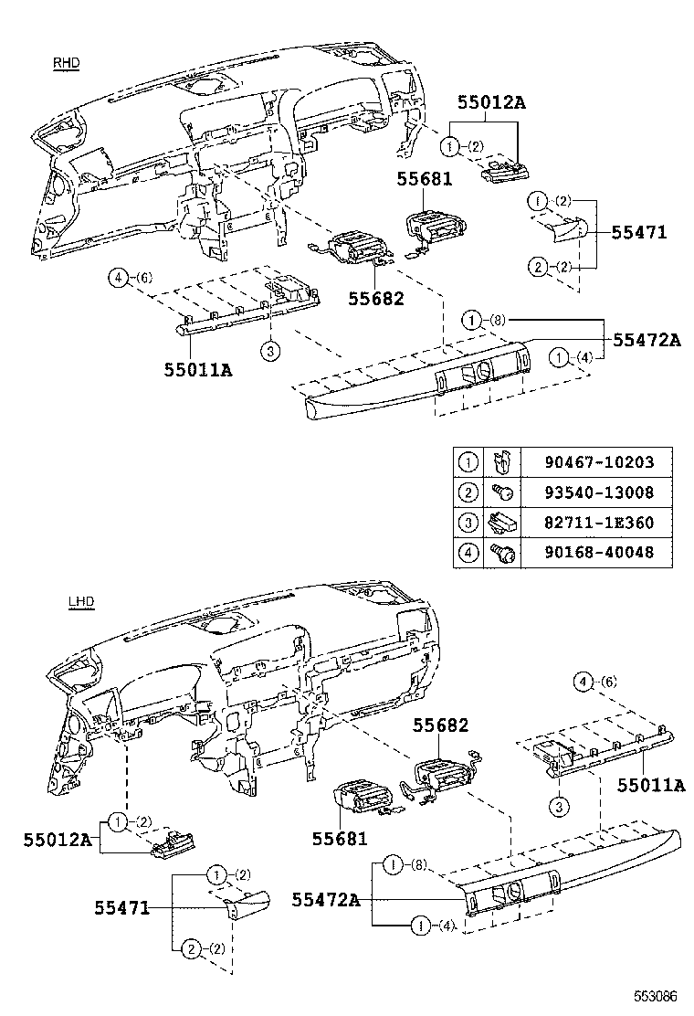  LS600H 600HL |  INSTRUMENT PANEL GLOVE COMPARTMENT