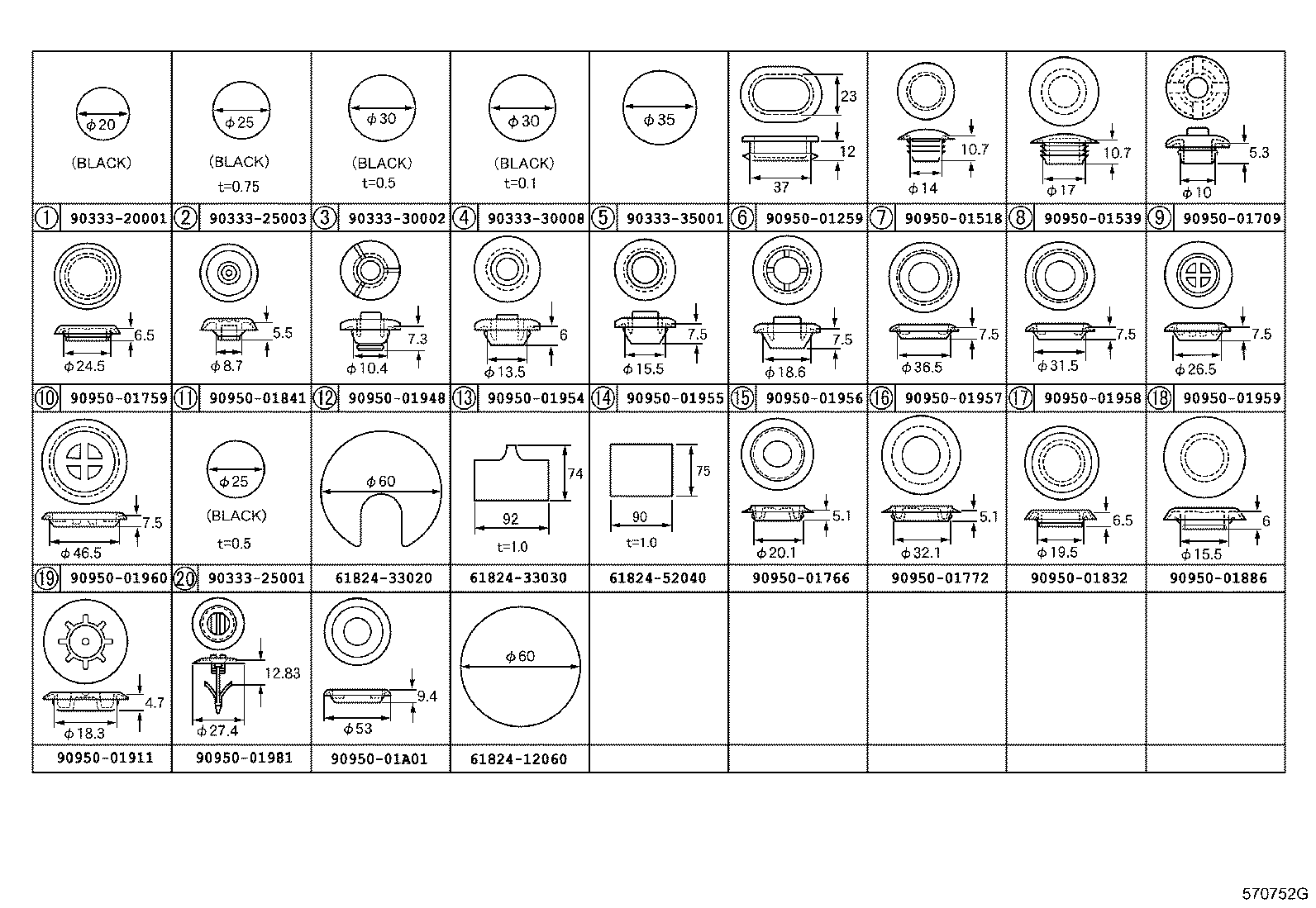  ES250 350 300H |  HOLE PLUG