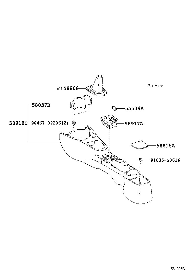  YARIS |  CONSOLE BOX BRACKET