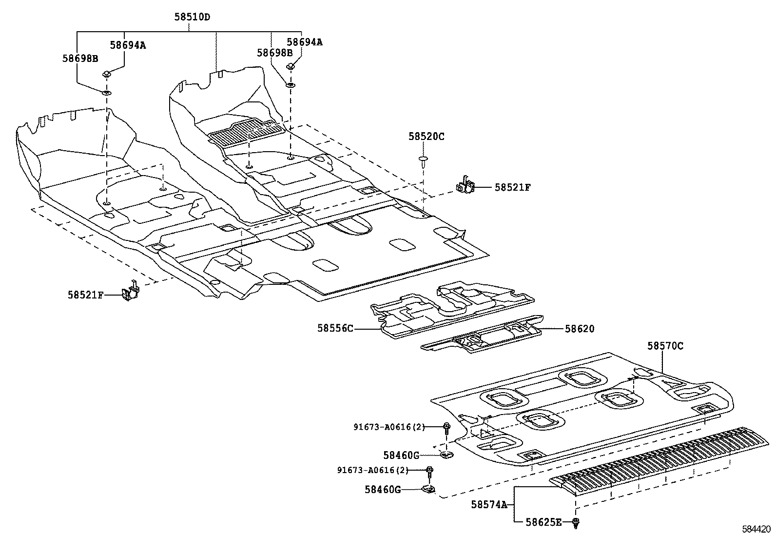  LX460 570 |  FLOOR MAT SILENCER PAD