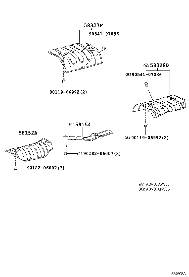  ES250 350 300H |  FLOOR INSULATOR