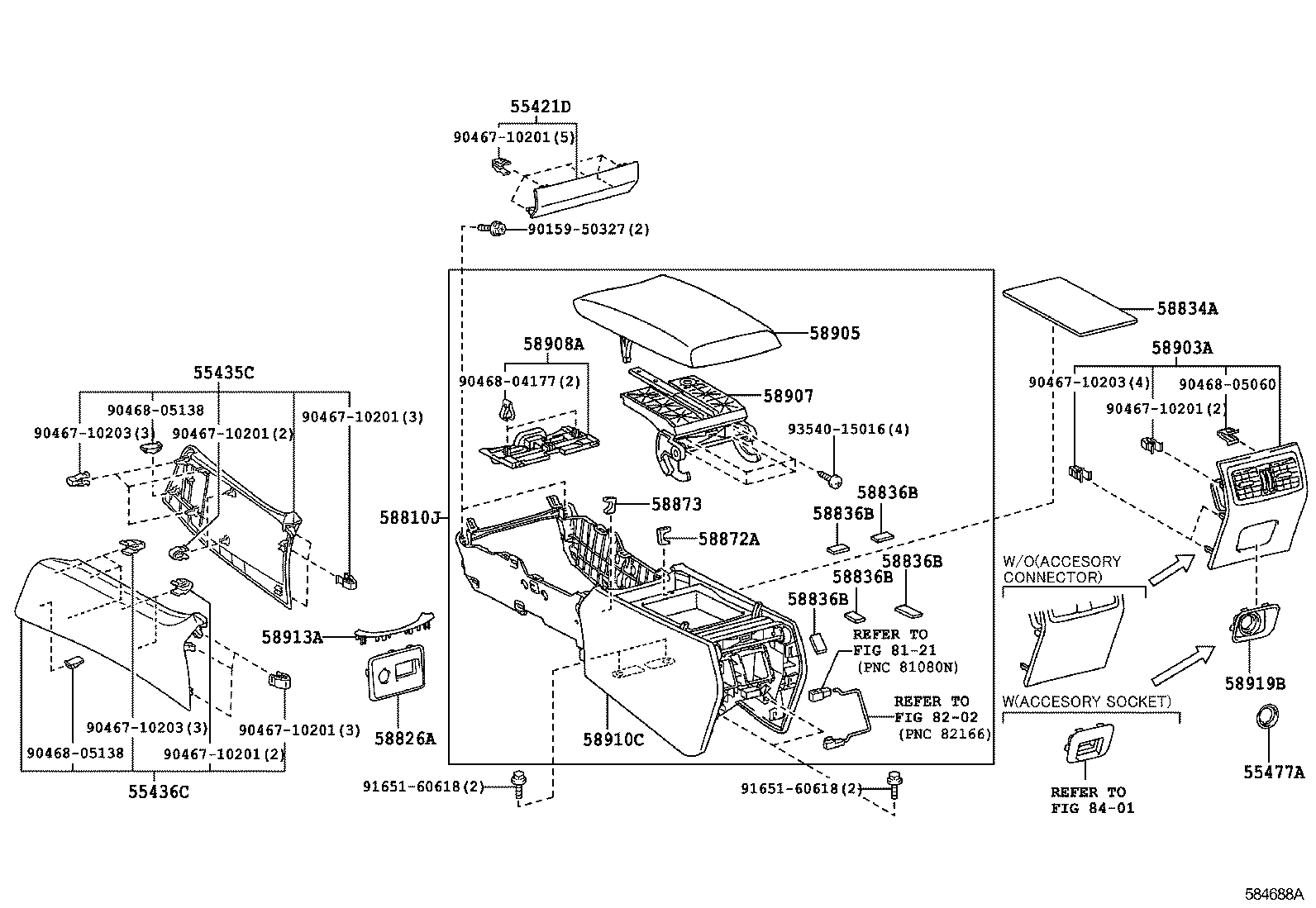  LS600H 600HL |  CONSOLE BOX BRACKET
